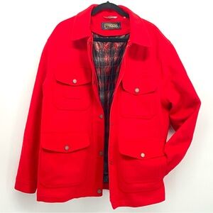 Pendleton Womens Manchester Waterproof Peacoat Field Barn Coat Red Wool Blend L